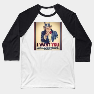 Uncle Sam Wants.... Baseball T-Shirt